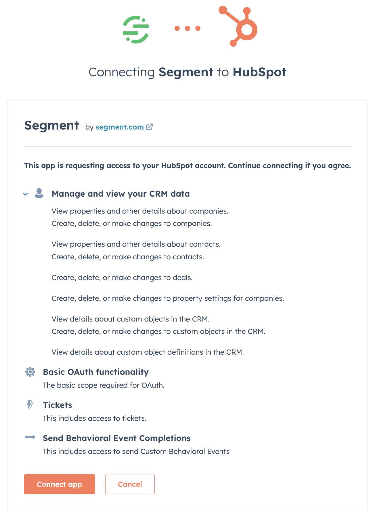 Hubspot Scope Approval Screen